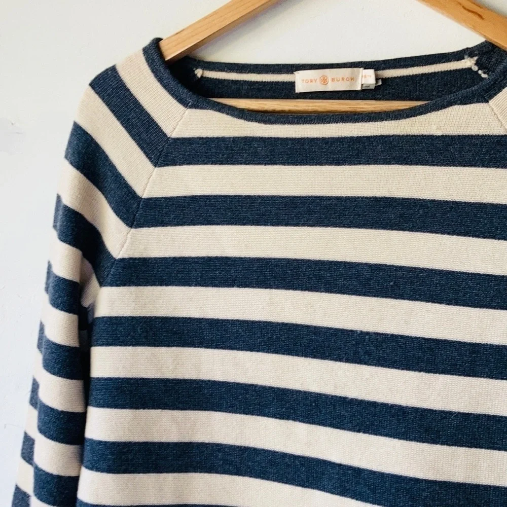 Tory Burch Wool Blended Striped Sweater